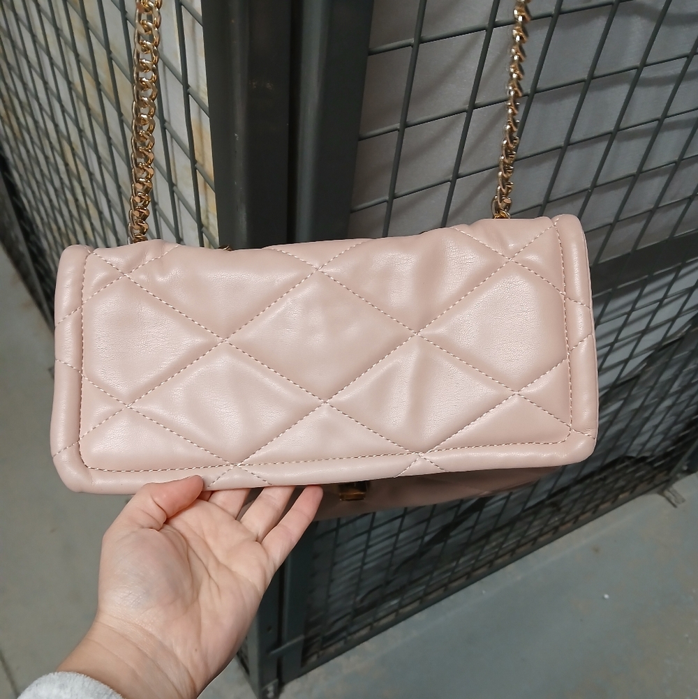 Call It Spring Baby Pink Quilted Handbag Or Crossbody Bag - Picture 9 of 14
